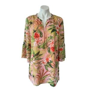 J. Jill Tropical Floral Pink Tunic